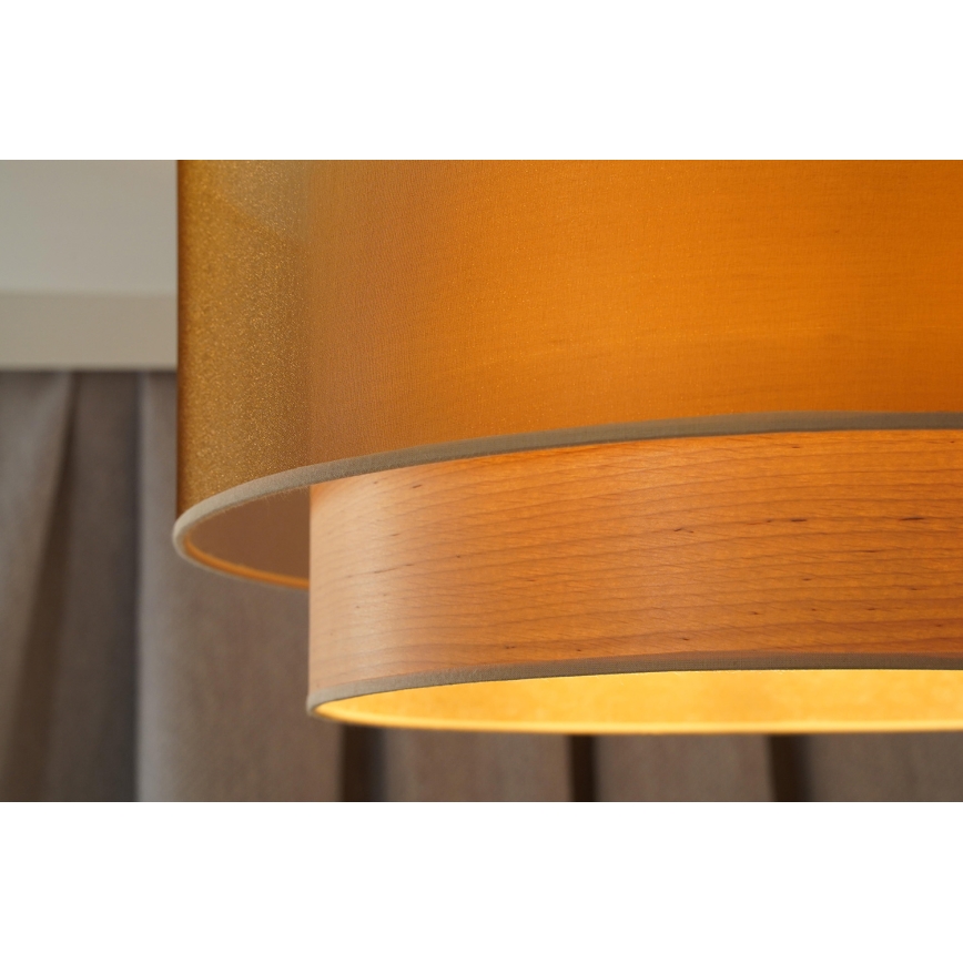 Duolla - Lustra ar auklu WOOD BOHO 1xE27/15W/230V d. 45 cm varš/bēša