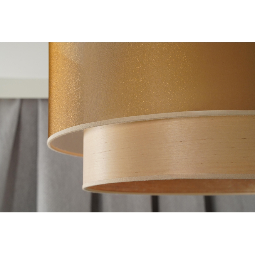 Duolla - Lustra ar auklu WOOD BOHO 1xE27/15W/230V d. 45 cm varš/bēša