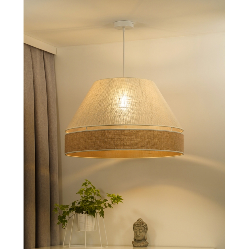 Duolla - Lustra ar auklu YUTE AVIGNON 1xE27/15W/230V d. 60 cm krēmkrāsa/bēša