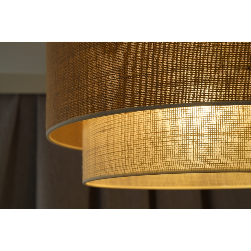 Duolla - Lustra ar auklu YUTE BOHO 1xE27/15W/230V d. 45 cm brūna/krēmkrāsa