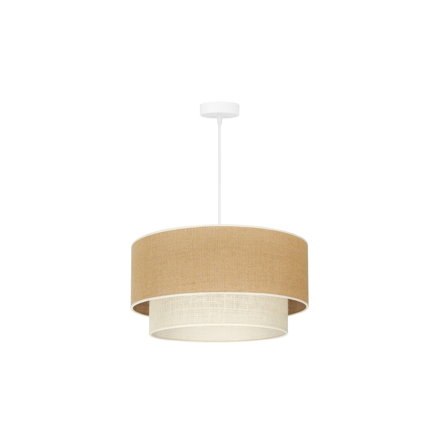 Duolla - Lustra ar auklu YUTE BOHO 1xE27/15W/230V d. 45 cm brūna/krēmkrāsa