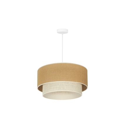 Duolla - Lustra ar auklu YUTE BOHO 1xE27/15W/230V d. 45 cm brūna/krēmkrāsa