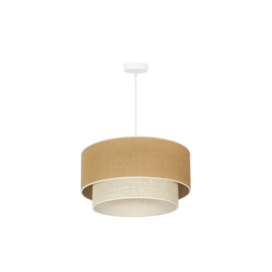 Duolla - Lustra ar auklu YUTE BOHO 1xE27/15W/230V d. 45 cm brūna/krēmkrāsa