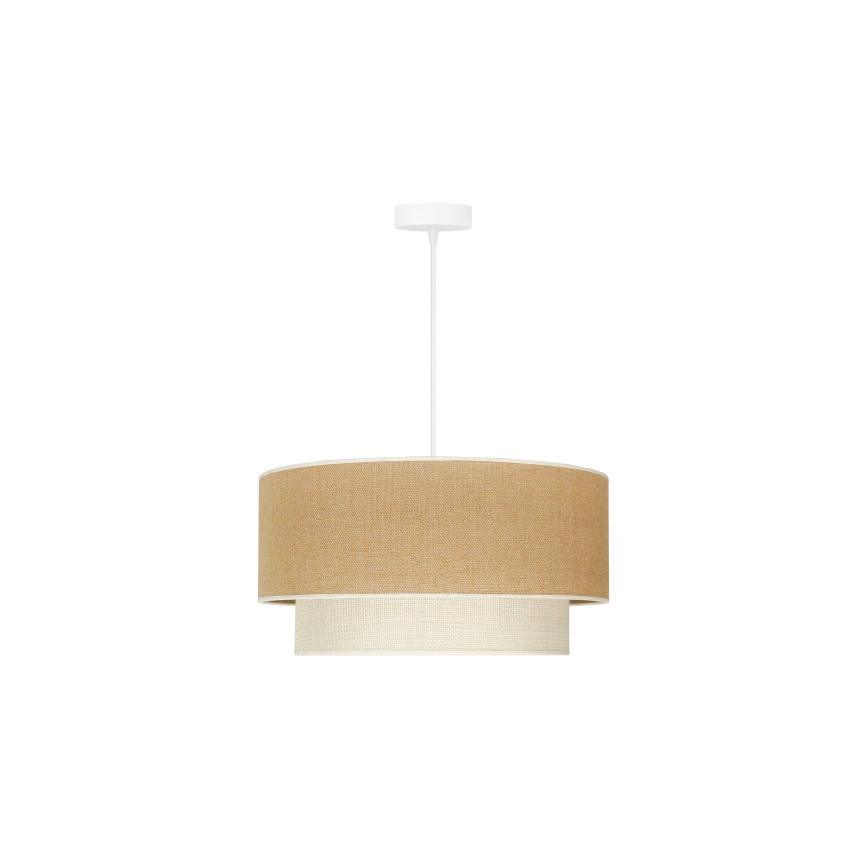 Duolla - Lustra ar auklu YUTE BOHO 1xE27/15W/230V d. 45 cm brūna/krēmkrāsa