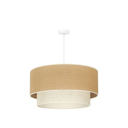 Duolla - Lustra ar auklu YUTE BOHO 3xE27/15W/230V d. 60 cm brūna/krēmkrāsa