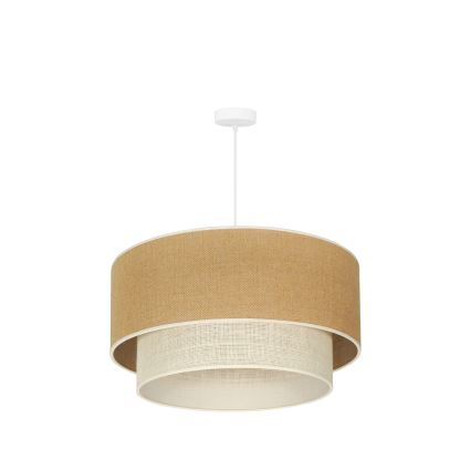 Duolla - Lustra ar auklu YUTE BOHO 3xE27/15W/230V d. 60 cm brūna/krēmkrāsa