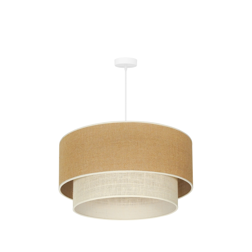 Duolla - Lustra ar auklu YUTE BOHO 3xE27/15W/230V d. 60 cm brūna/krēmkrāsa