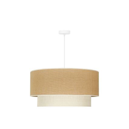 Duolla - Lustra ar auklu YUTE BOHO 3xE27/15W/230V d. 60 cm brūna/krēmkrāsa