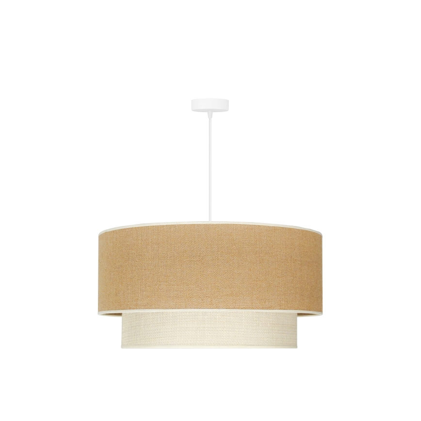 Duolla - Lustra ar auklu YUTE BOHO 3xE27/15W/230V d. 60 cm brūna/krēmkrāsa