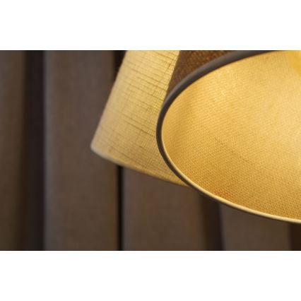 Duolla - Lustra ar auklu YUTE ROSSA 3xE27/15W/230V pelēka/brūna