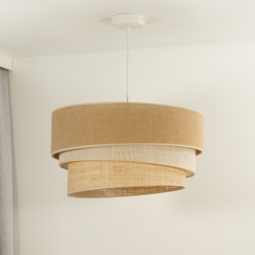 Duolla - Lustra ar auklu YUTE TRIO 3xE27/15W/230V d. 60 cm brūna/pelēka/bēša