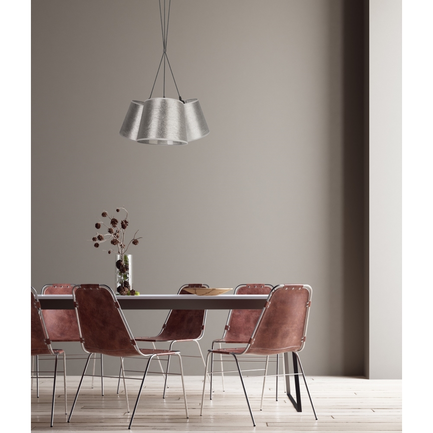 Duolla - Lustra uz auklas ROSSA 3xE27/40W/230V sudraba