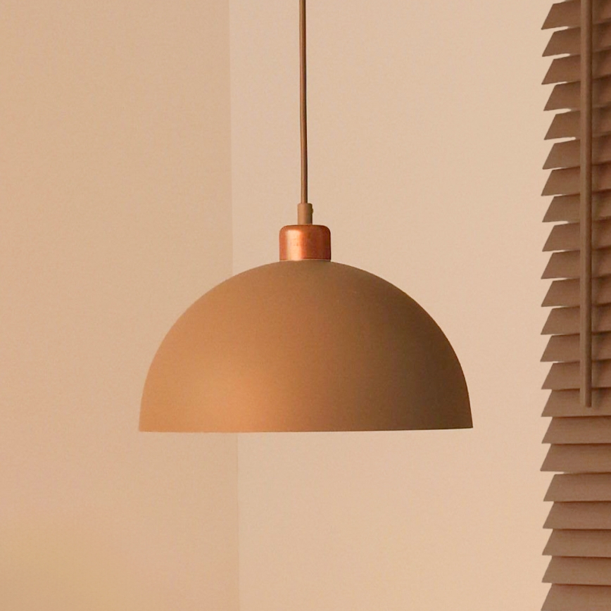 Duolla - Lustra uz troses IRONLINE 1xE27/15W/230V Ø 27 cm bēša/vara krāsas