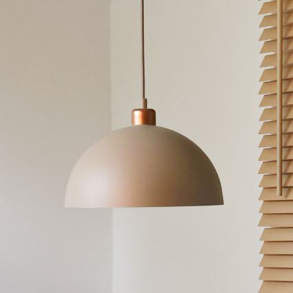 Duolla - Lustra uz troses IRONLINE 1xE27/15W/230V Ø 27 cm bēša/vara krāsas