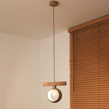 Duolla - Pakaramā lampa ar kabeli IRONLINE 1xE27/15W/230V priede/ozols/bēšs