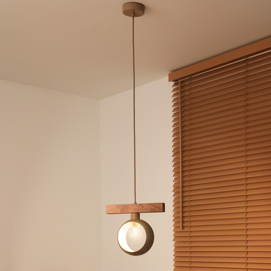 Duolla - Pakaramā lampa ar kabeli IRONLINE 1xE27/15W/230V priede/ozols/bēšs