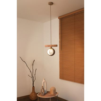 Duolla - Pakaramā lampa ar kabeli IRONLINE 1xE27/15W/230V priede/ozols/bēšs