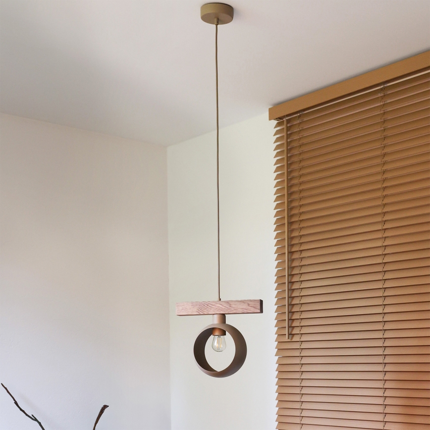 Duolla - Pakaramā lampa ar kabeli IRONLINE 1xE27/15W/230V priede/ozols/bēšs