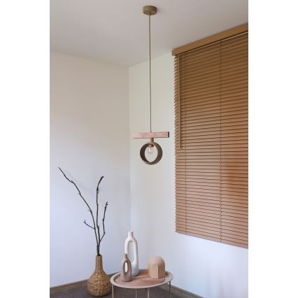 Duolla - Pakaramā lampa ar kabeli IRONLINE 1xE27/15W/230V priede/ozols/bēšs