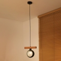 Duolla - Pakaramā lampa uz kabeļa IRONLINE 1xE27/15W/230V priede/ozols/melna