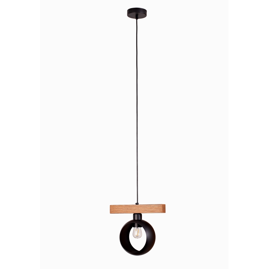 Duolla - Pakaramā lampa uz kabeļa IRONLINE 1xE27/15W/230V priede/ozols/melna