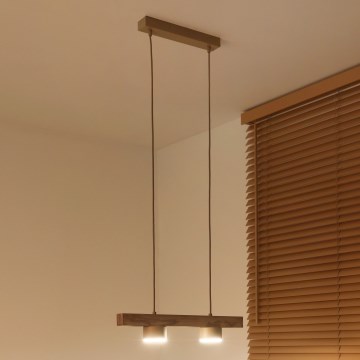 Duolla - Pakarināmā lampa uz troses IRONLINE 2xGX53/3W/230V priede ozols/bēšs