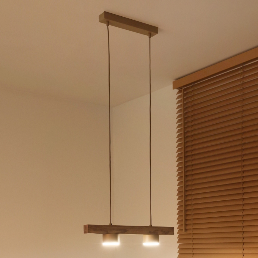 Duolla - Pakarināmā lampa uz troses IRONLINE 2xGX53/3W/230V priede ozols/bēšs