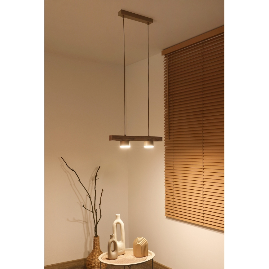 Duolla - Pakarināmā lampa uz troses IRONLINE 2xGX53/3W/230V priede ozols/bēšs