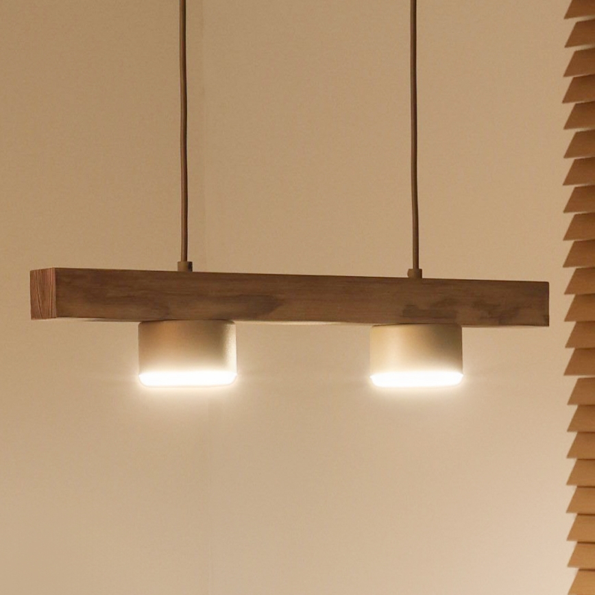 Duolla - Pakarināmā lampa uz troses IRONLINE 2xGX53/3W/230V priede ozols/bēšs