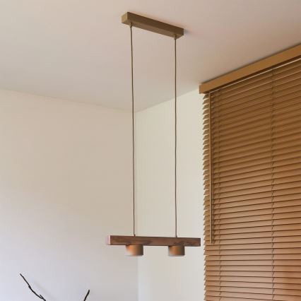 Duolla - Pakarināmā lampa uz troses IRONLINE 2xGX53/3W/230V priede ozols/bēšs