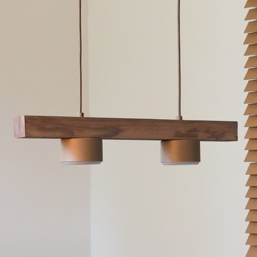 Duolla - Pakarināmā lampa uz troses IRONLINE 2xGX53/3W/230V priede ozols/bēšs