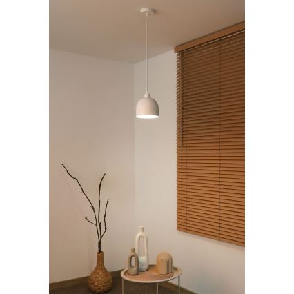 Duolla - piekaramā lampa ar vadu IRONLINE 1xE27/15W/230V Ø 17 cm balta