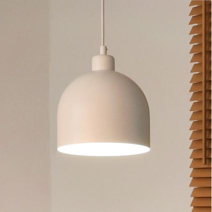 Duolla - piekaramā lampa ar vadu IRONLINE 1xE27/15W/230V Ø 17 cm balta