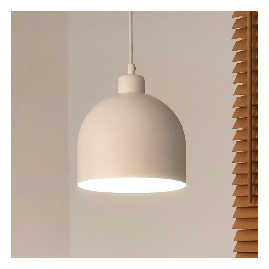 Duolla - piekaramā lampa ar vadu IRONLINE 1xE27/15W/230V Ø 17 cm balta
