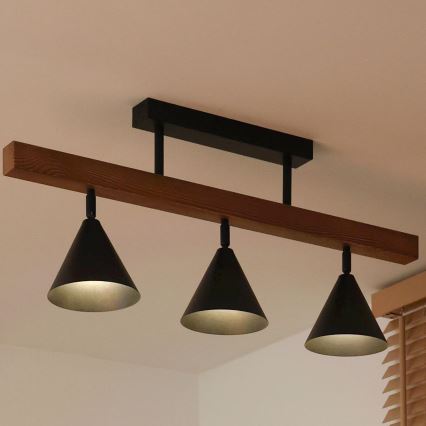 Duolla - Piestiprināma griestu lampa IRONLINE 3xG9/3W/230V priede/ozols/melns