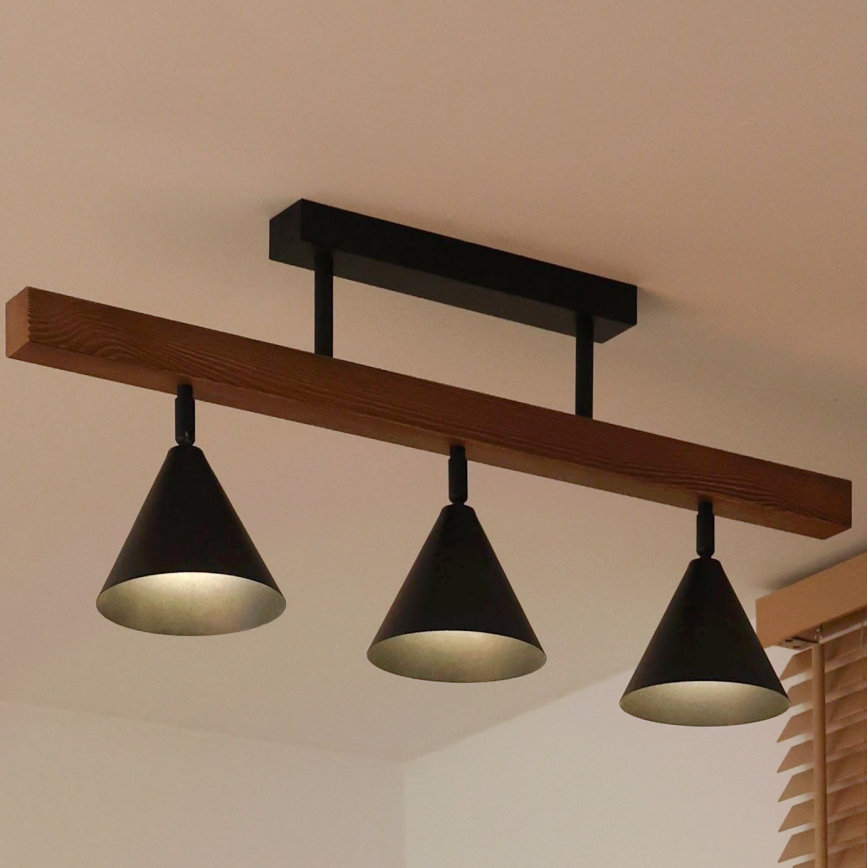 Duolla - Piestiprināma griestu lampa IRONLINE 3xG9/3W/230V priede/ozols/melns