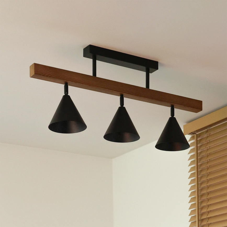 Duolla - Piestiprināma griestu lampa IRONLINE 3xG9/3W/230V priede/ozols/melns