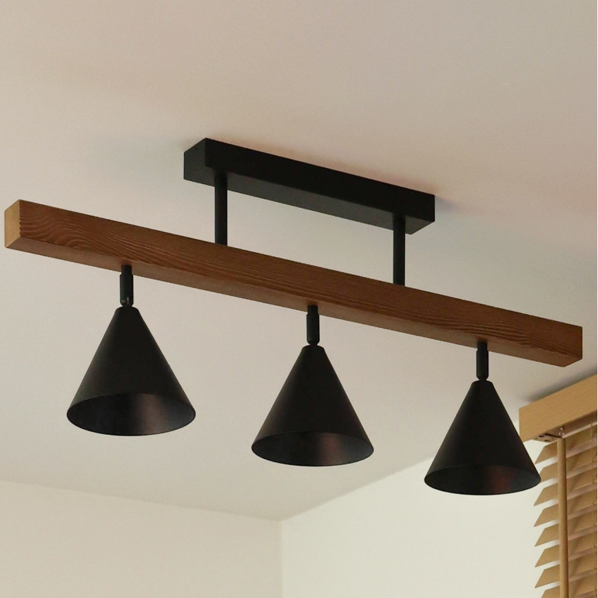 Duolla - Piestiprināma griestu lampa IRONLINE 3xG9/3W/230V priede/ozols/melns