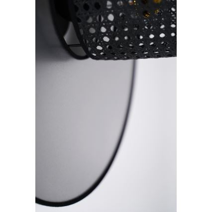 Duolla - Sienas lampa TOKYO RATTAN 1xE27/15W/230V d. 50 cm sudraba/melna
