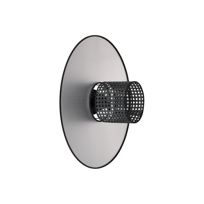 Duolla - Sienas lampa TOKYO RATTAN 1xE27/15W/230V d. 50 cm sudraba/melna