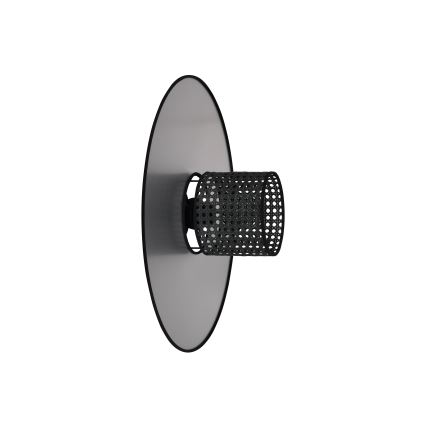Duolla - Sienas lampa TOKYO RATTAN 1xE27/15W/230V d. 50 cm sudraba/melna
