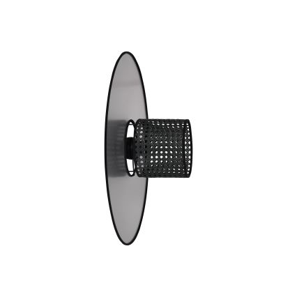 Duolla - Sienas lampa TOKYO RATTAN 1xE27/15W/230V d. 50 cm sudraba/melna