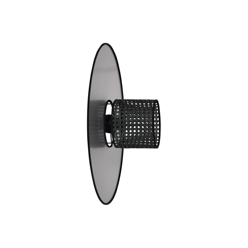 Duolla - Sienas lampa TOKYO RATTAN 1xE27/15W/230V d. 50 cm sudraba/melna