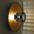 Duolla - Sienas lampa TOKYO RATTAN 1xE27/15W/230V d. 50 cm zelta/melna