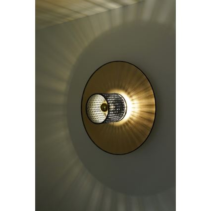 Duolla - Sienas lampa TOKYO RATTAN 1xE27/15W/230V d. 50 cm zelta/melna