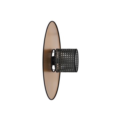 Duolla - Sienas lampa TOKYO RATTAN 1xE27/15W/230V d. 50 cm zelta/melna