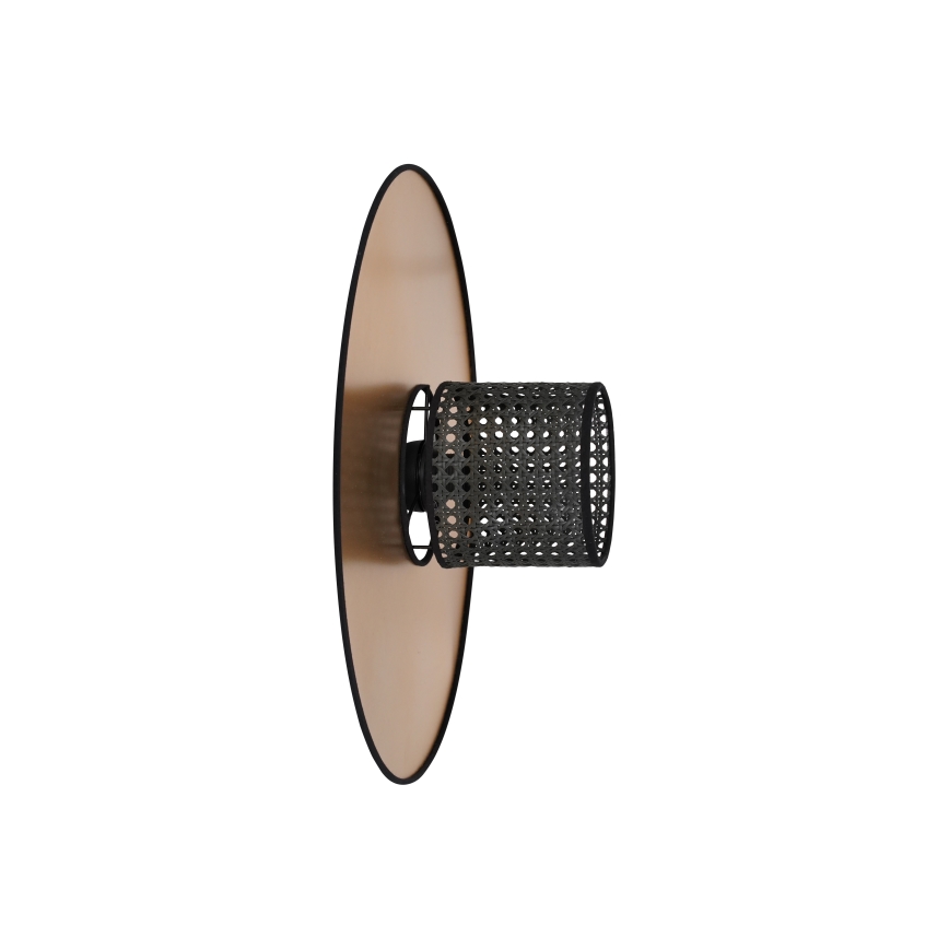 Duolla - Sienas lampa TOKYO RATTAN 1xE27/15W/230V d. 50 cm zelta/melna