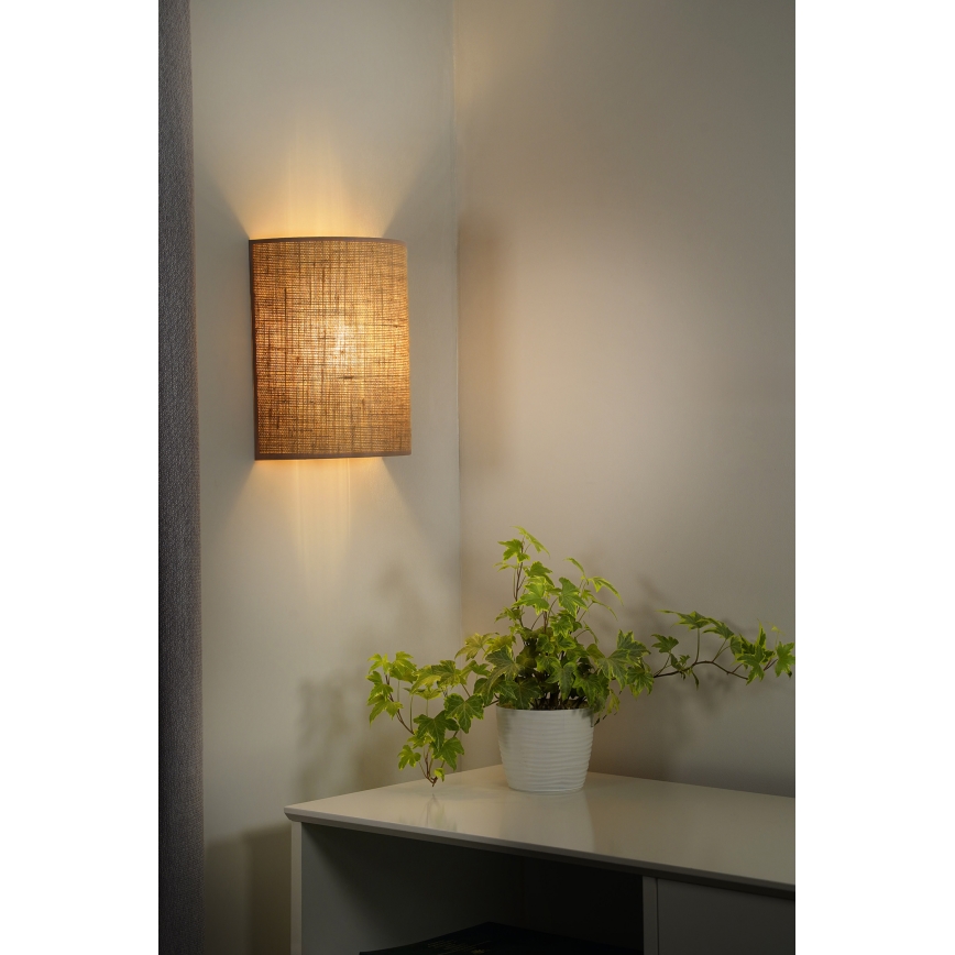 Duolla - Sienas lampa YUTE 1xE27/15W/230V d. 20 cm brūna