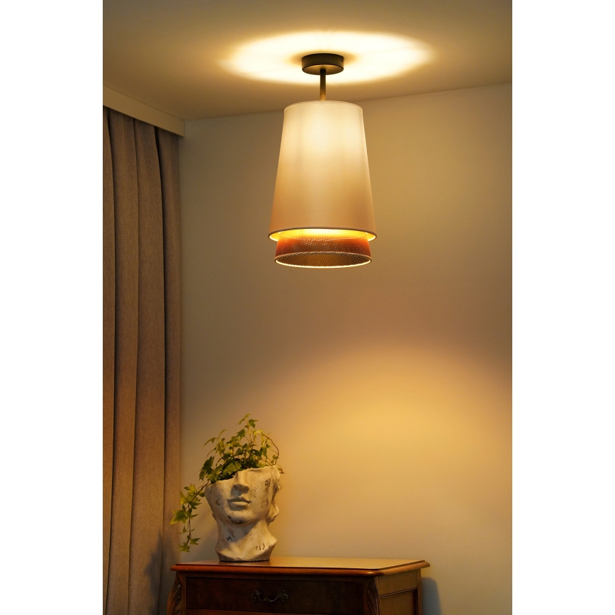 Duolla - Virsapmetuma lustra BELL SHINY 1xE27/15W/230V d. 25 cm balta/varš