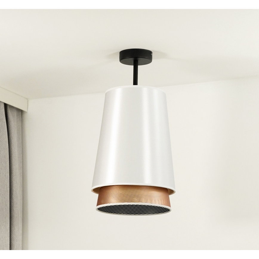 Duolla - Virsapmetuma lustra BELL SHINY 1xE27/15W/230V d. 25 cm balta/varš